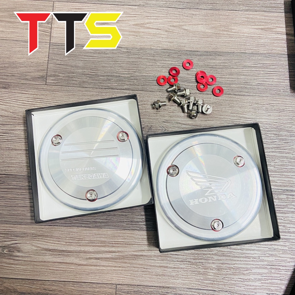 Nắp 3 lổ ốp nồi chất liệu nhôm nguyên khối CNC sáng bóng lắp xe WAVE, DREAM, FUUTRE ( Tặng kèm ốc SALAYA )