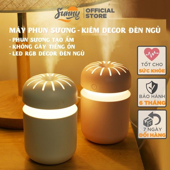 Máy xông tinh dầu LED RGB kiêm decor đèn ngủ phun sương tạo ẩm dung tích 300ml MX5