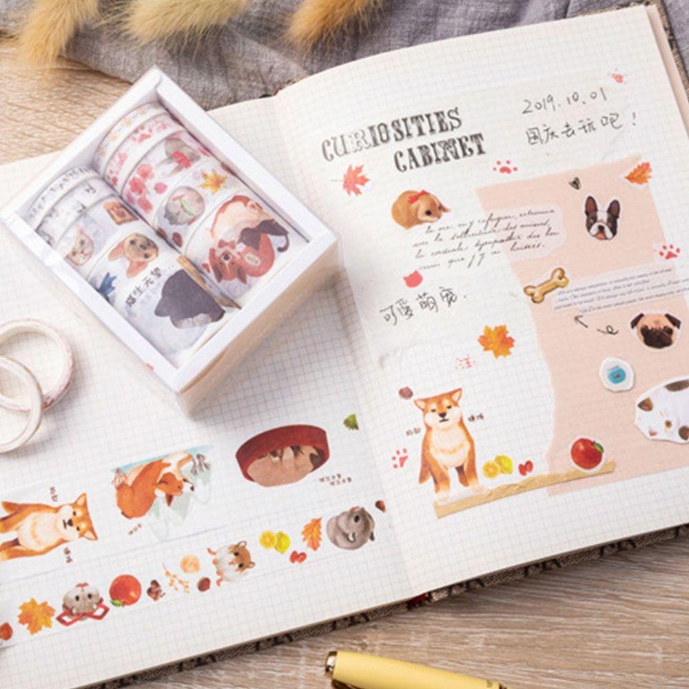 PISTA Set 10 Cuộn Băng Keo Dán Trang Trí Sổ Tay DIY