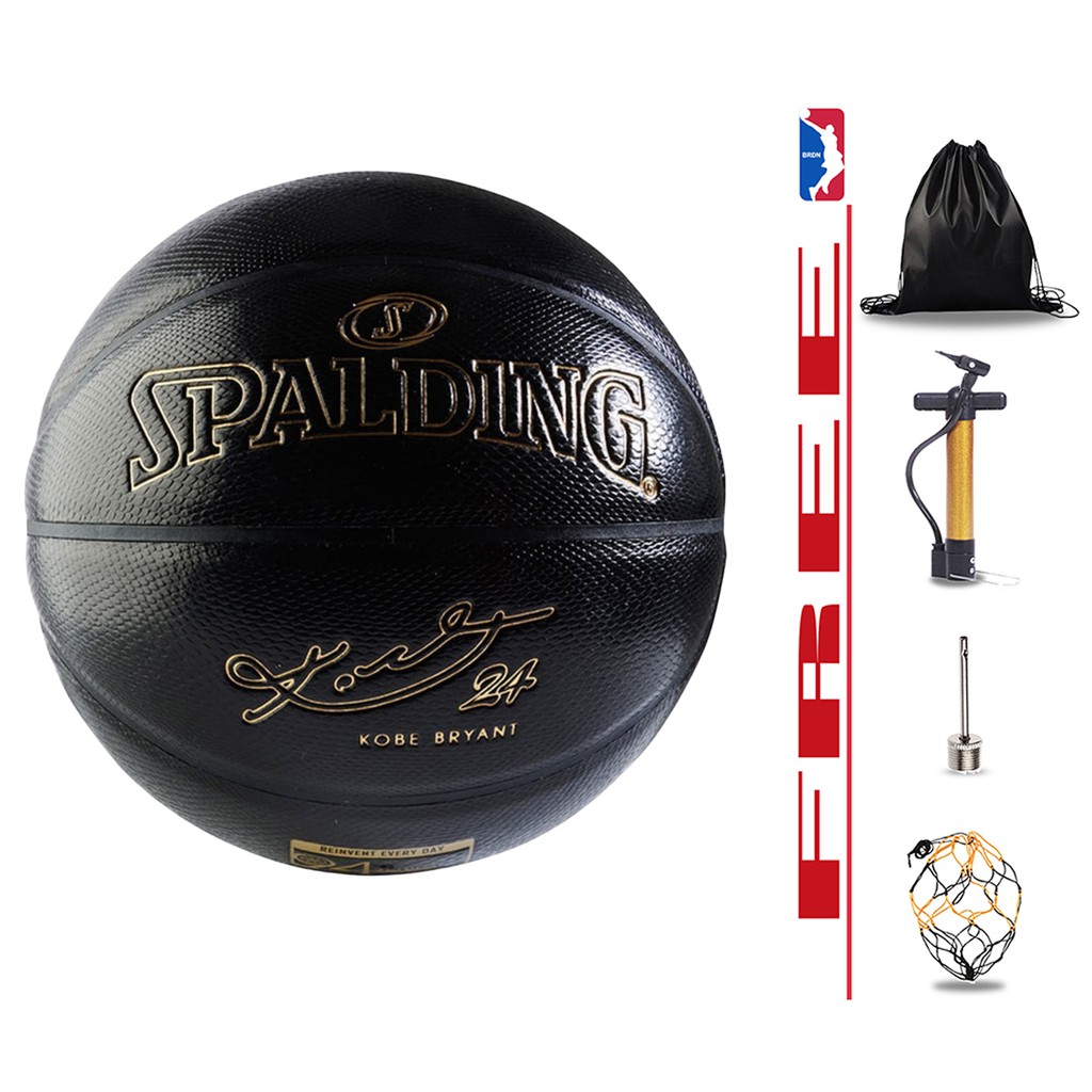 Banh Bóng Rổ Da Spalding – Size7 – Bản Kobe Briant - Tặng Bơm + Balo rút + Kim bơm + Túi lưới SIÊU HOT