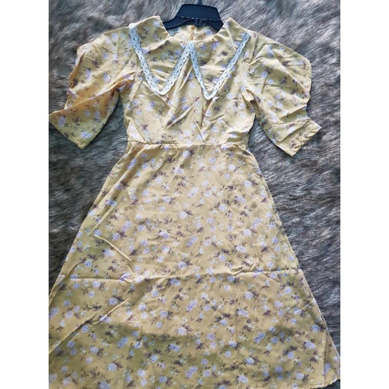 Đầm xòe hoa phối ren - size s (ảnh thật)