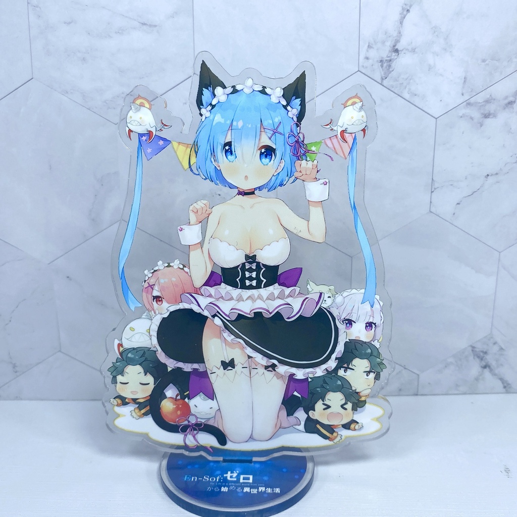 Mô hình nhân vật Emilia Rem Ram anime Re:Zer- kích thước 15cm