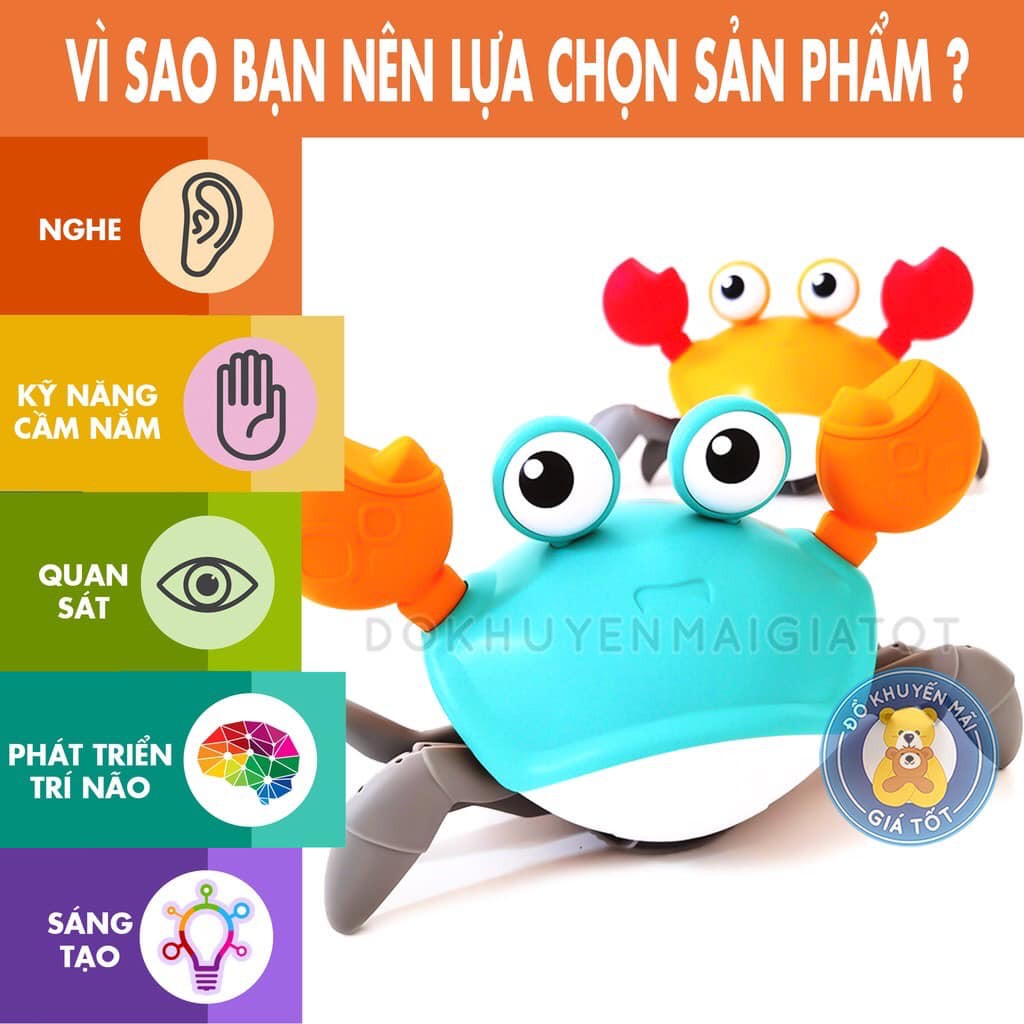 Đồ Chơi Cua Bò, Cua Biết Bò Tinh Nghịch Cho Bé