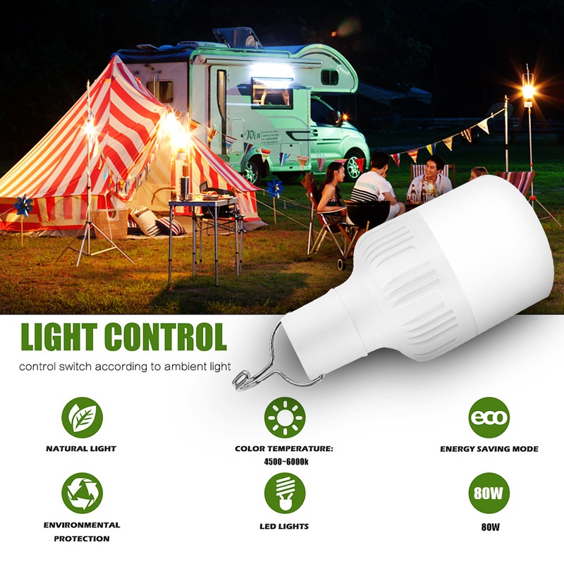 Bóng đèn LED USB sạc lại được 3 mức độ sáng thay đổi được dạng treo tiện lợi dành cho cắm trại hoạt động ngoài trời