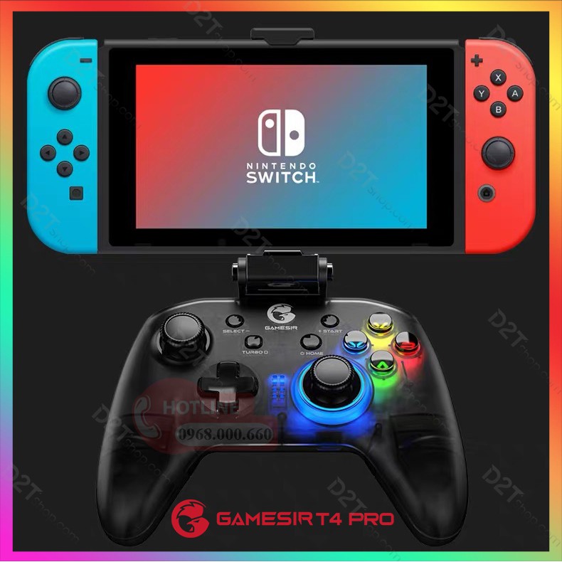 Gamesir T4 Pro |Tay cầm game bluetooth,con quay 6 trục có rung chơi game trên Androi/iOS/MacOS/Switch Nintendo/WindowPC