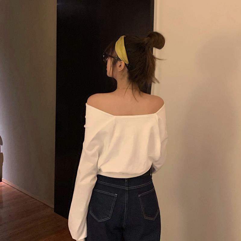 Áo Len Tay Dài Cổ Chữ V Màu Sắc Đơn Giản Phong Cách Hàn Quốc Thời Trang Mùa Xuân Cho Nữ 2021