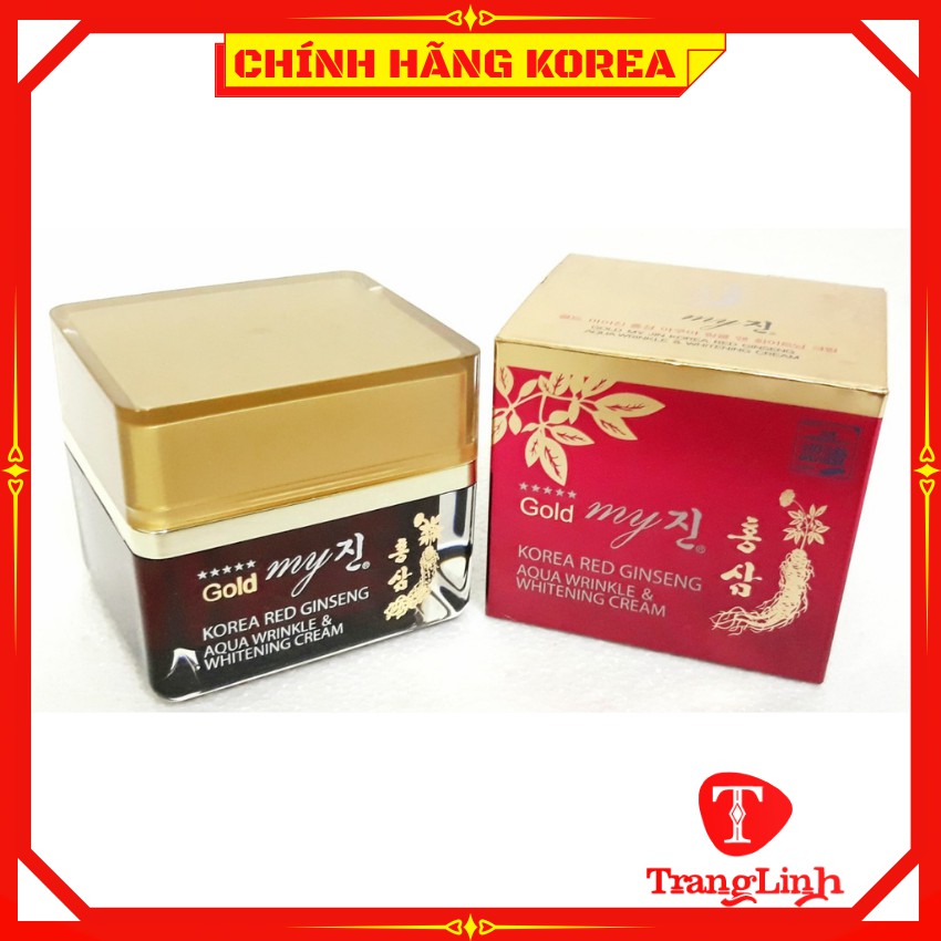 Kem hồng sâm dưỡng trắng da My Gold hàn quốc, hộp 50gr - Kem sâm My Gold tổng hợp - tranglinhkorea