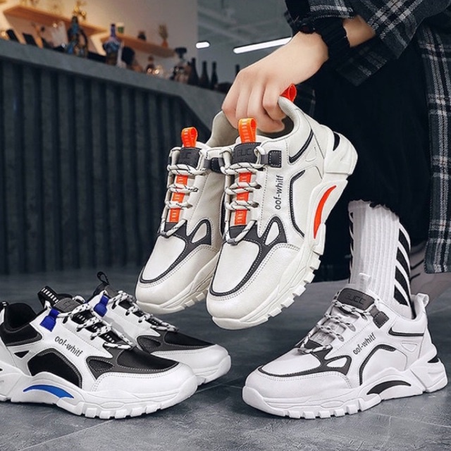 (FREESHIP+HỘP) Giày sneaker nam cao cấp Phối màu Trắng xám Cực Phong Cách