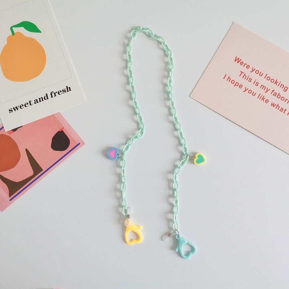 Dây đeo gắn gắn khẩu trang hình trái tim màu kẹo chống thất lạc thời trang cho nữ và trẻ em