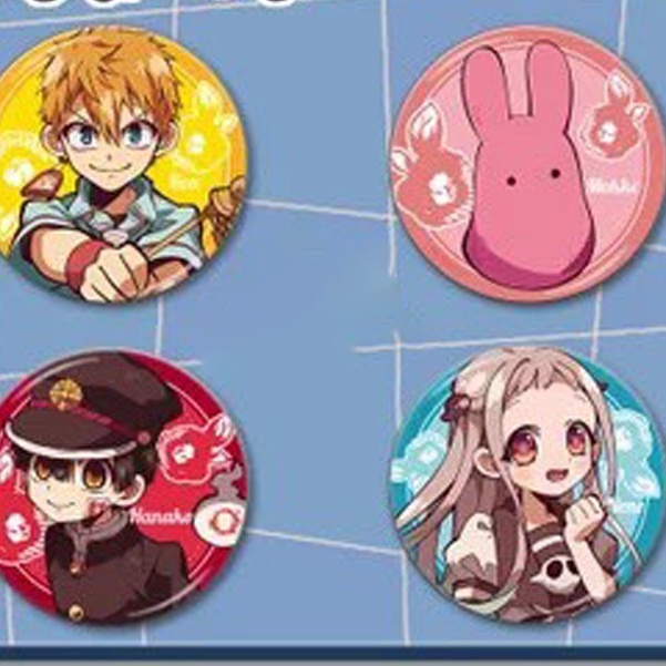 (1 cái) Huy hiệu cài áo in hình JIBAKU SHOUNEN HANAKO KUN phụ kiện cài áo anime chibi dễ thương