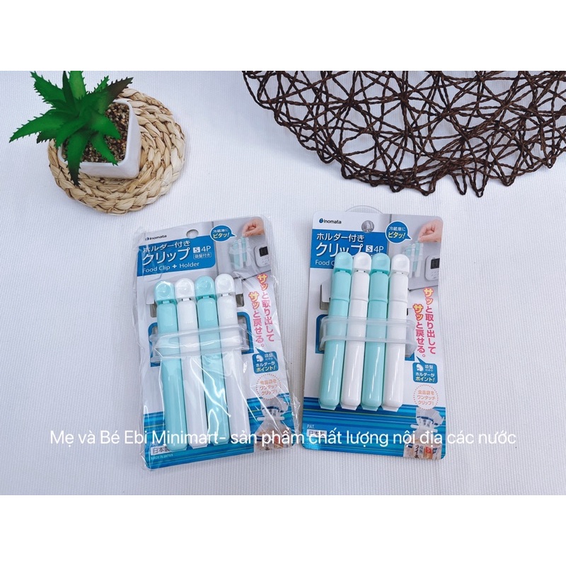 Set 4 kẹp miệng túi Inomata cỡ S Nhật Bản