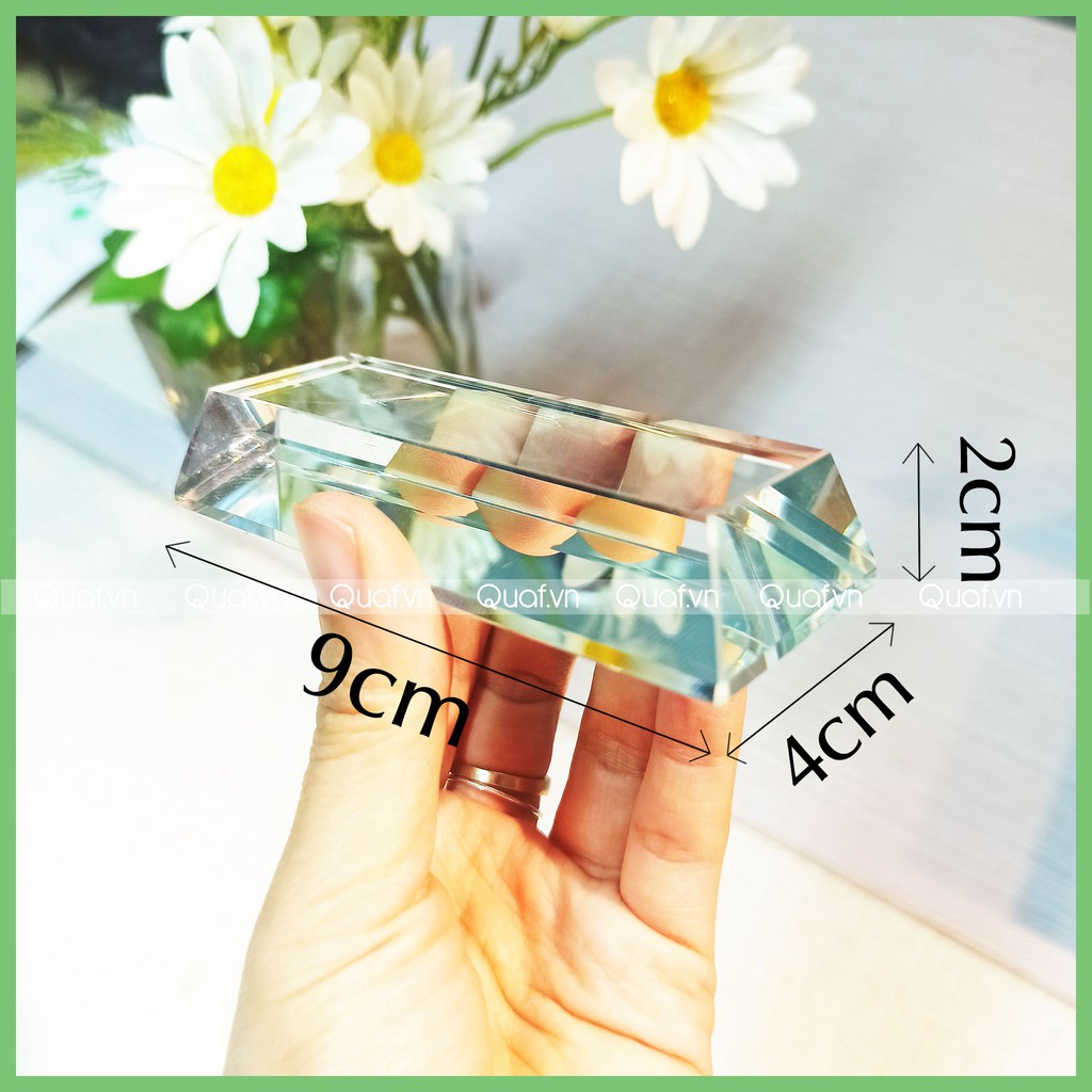 Đế Pha Lê Trưng Bày Sản Phẩm Hình Chữ Nhật - Khối Đặc Nguyên Khối
