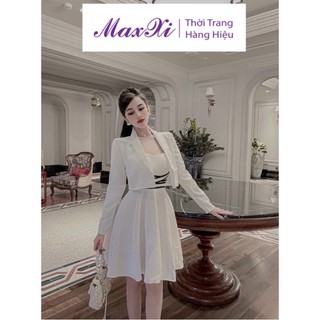 Đầm nữ dự tiệc kèm áo khoác croptop