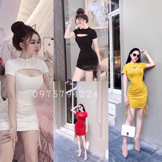 Đầm body rút dây