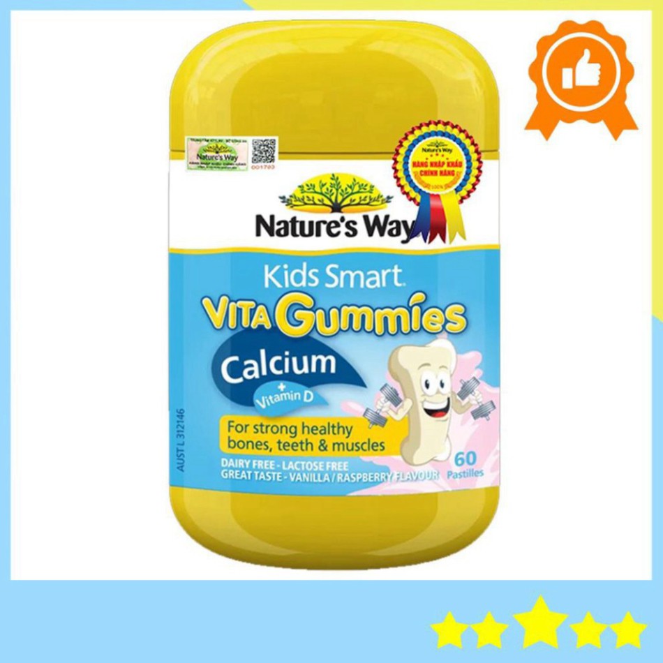 GIÁ QUÁ ĐÃ Kẹo Nature’s Way Kids Smart Vita Gummies Calcium + Vitamin D GIÁ QUÁ ĐÃ
