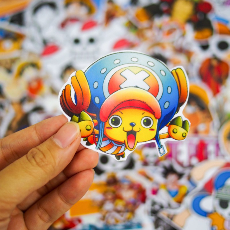 Set 100 Sticker hình dán đảo hải tặc One Piece | hàng thương hiệu