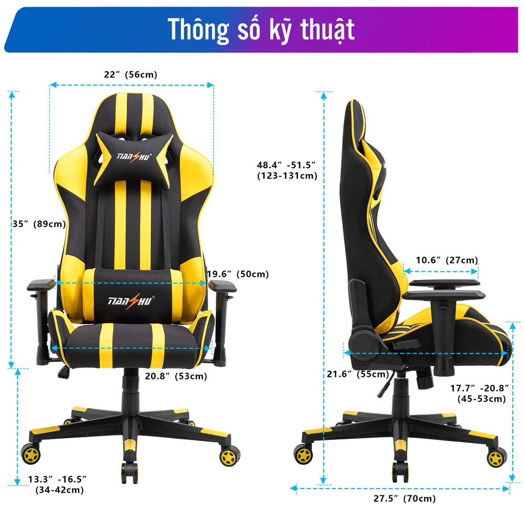 Ghế Gaming FUFUTECH Tianshu Ngã Lưng 180 Độ, Tay Ghế Điều Chỉnh, Xoay 360 Độ Thư Giãn