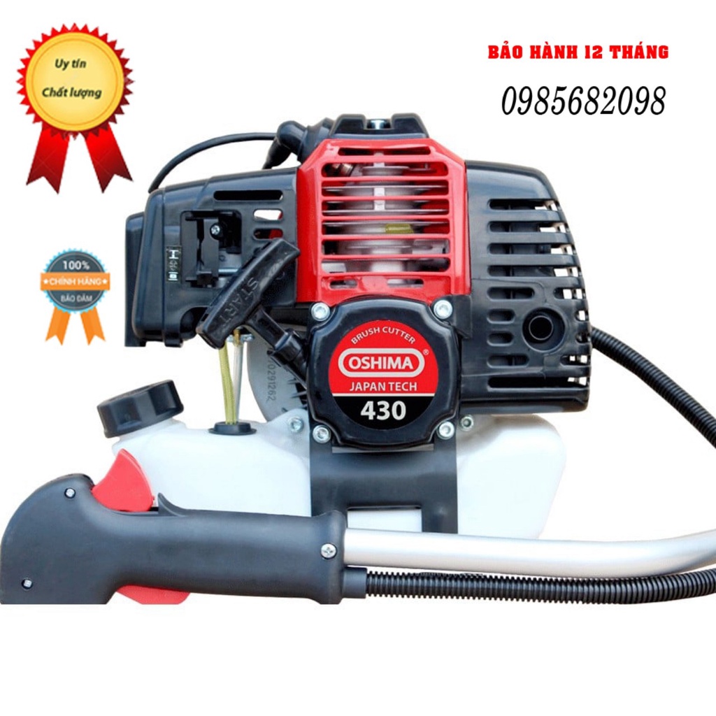 Máy Cắt Cỏ OSHIMA 430 chính hãng Thái Lan chếch mã QR mã CODE- máy cắt cỏ chạy xăng Đông Cơ 2 thi