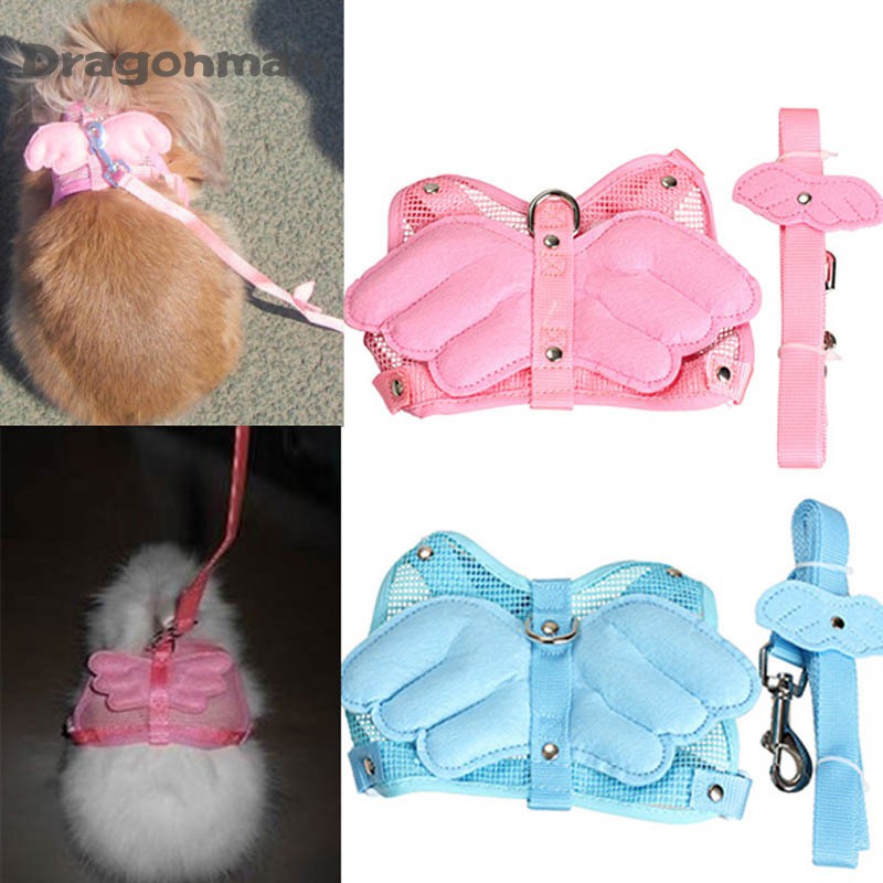 Hamster Rabbit Angle Wing Harness Leash Set Nylon Adjustable Ferret Pig Animal Pet Walk Lead Strap