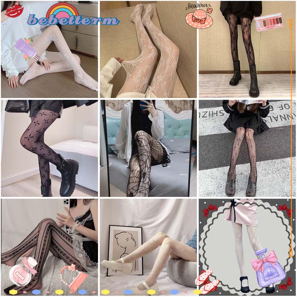 Quần Tất Lưới Màu Đen Phong Cách Punk Gothic Cho Nữ