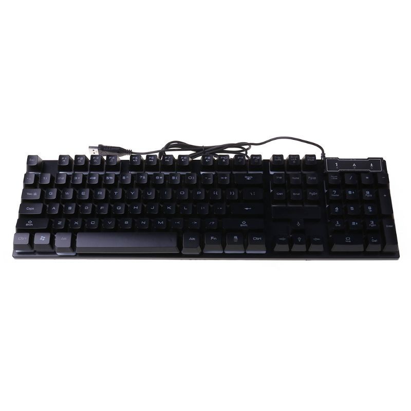 Alli USB Wired Gaming Keyboard 104 Keys Mechanical Feeling Gamer Backlit Keyboard for Computer Laptop