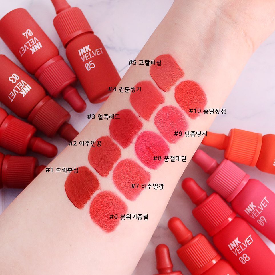 ( Chính Hãng ) Son Kem Peripera Lip Tint Ink Velvet Tint 4g #03 Đỏ Gạch Pha Hồng