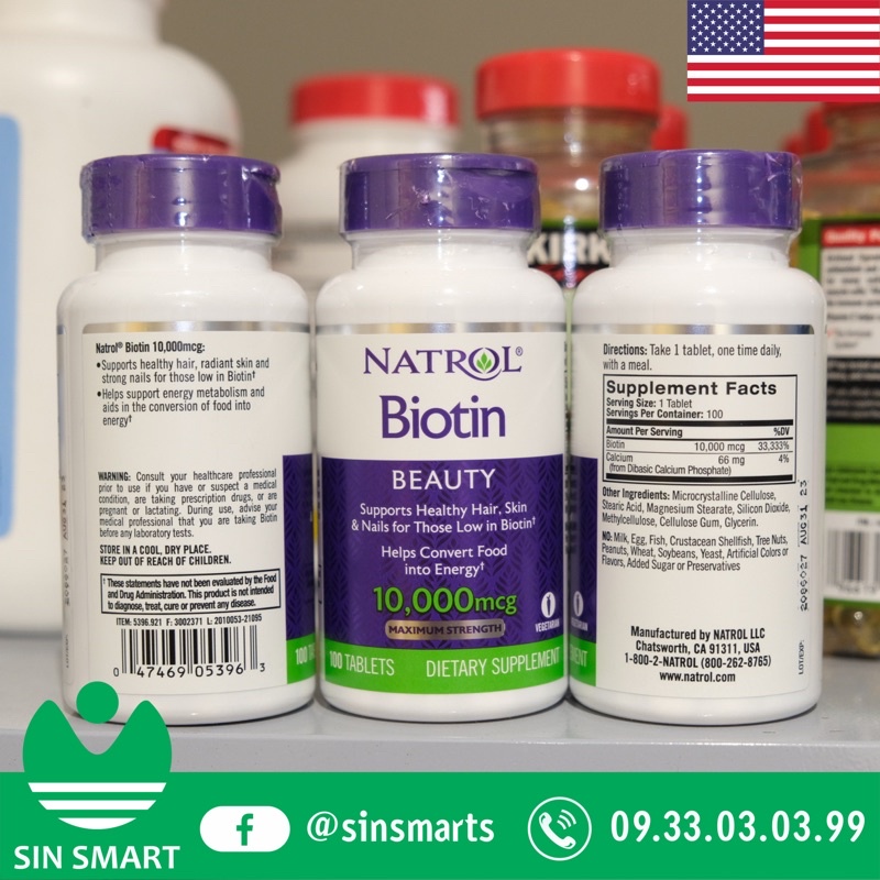 Viên Uống Mọc Tóc Natrol Biotin 10000mcg