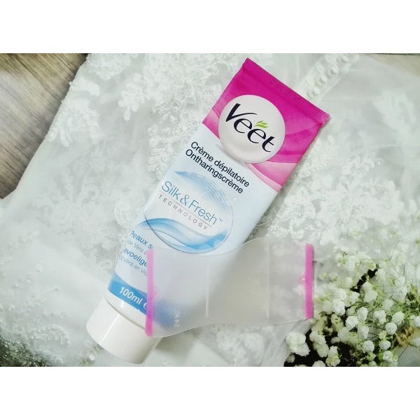 [Có sẵn] Kem Tẩy Lông VEET Silk Fresh Technology Xanh Hồng Nhạy Cảm - 100ml