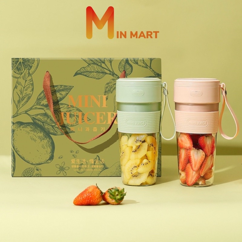 Máy xay sinh tố cầm tay, máy xay hoa quả Mini Juice dung tích 300ml cao cấp