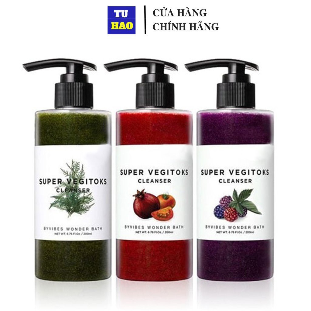 Sữa rửa mặt rau củ sủi bọt thải độc 3 trong 1 Wonder Bath Super Vegitoks Cleanser 30ml/300ml - Từ Hảo