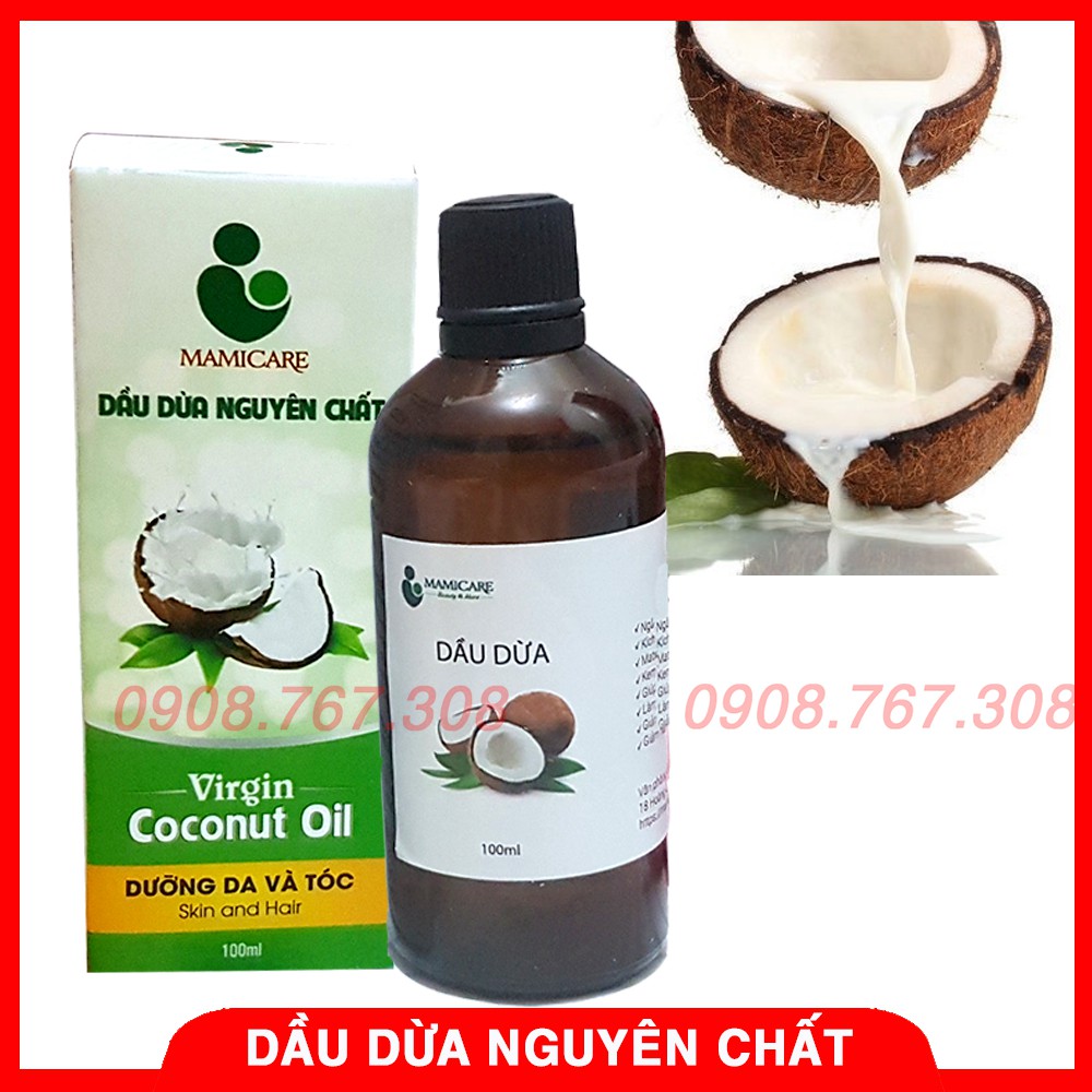 Dầu Dừa Nguyên Chất Ép Lạnh Đẹp Da, Dưỡng Ẩm, Phục Hồi Vết Rạn (Chai 100ml) - BTT00296