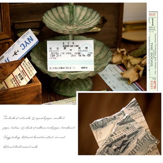 (50 Sheets/pack) Invoice Collector Sticker, Retro Diary Sticker, DIY Decorative Sticker