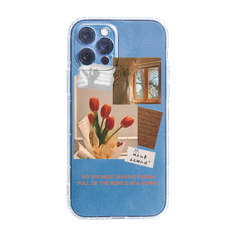 Ốp lưng iphone ôp lưng iphone 11 pro max TPU trong suốt họa tiết vintage thích hợp cho iPhone 11 7 8 plus 6s Xr Xs Max 11Pro Max 12 13Pro Max