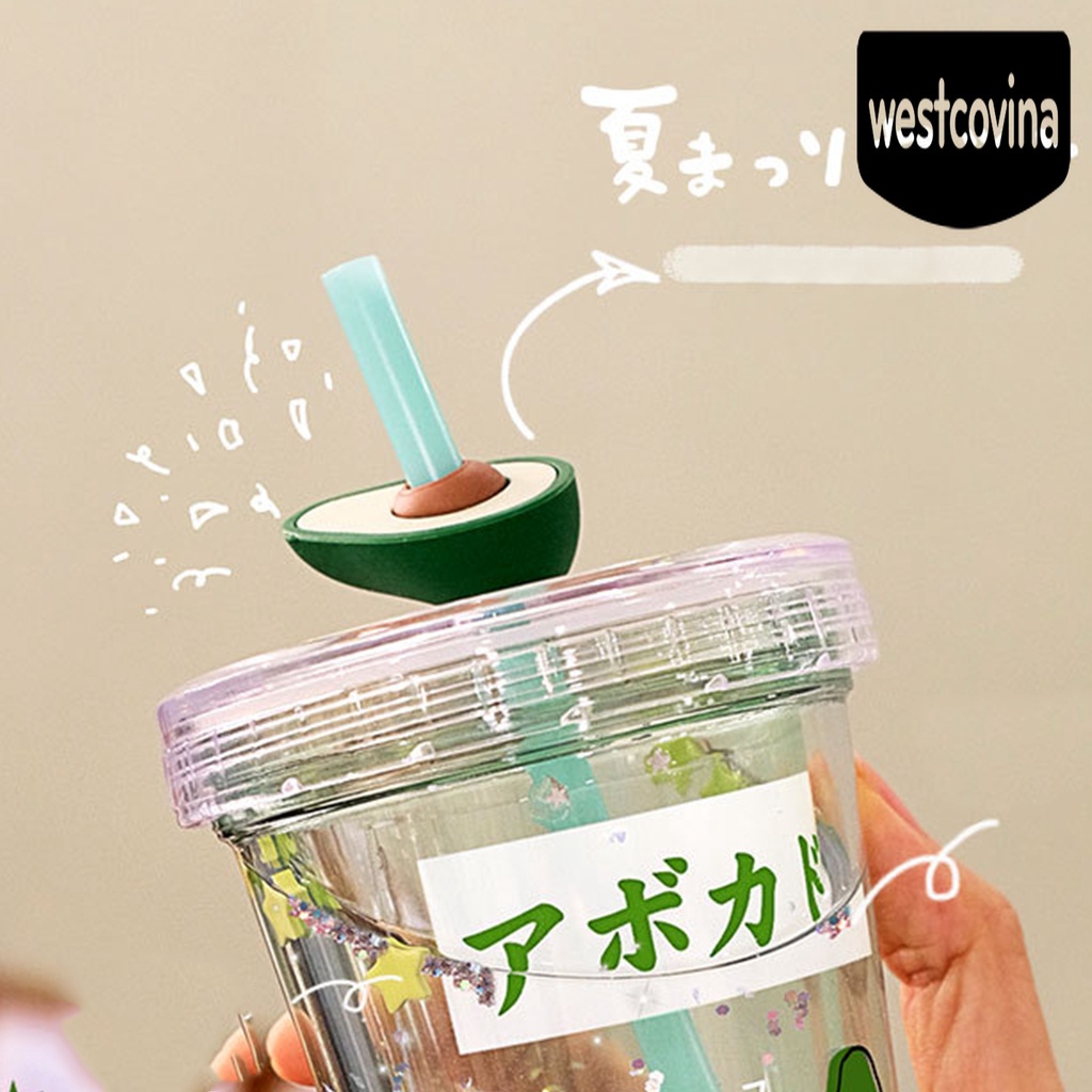 [Hot]☀ Bình Nước Nhựa 320ml Thân Thiện Với Môi Trường In Họa Tiết Hoạt Hình Dễ Thương