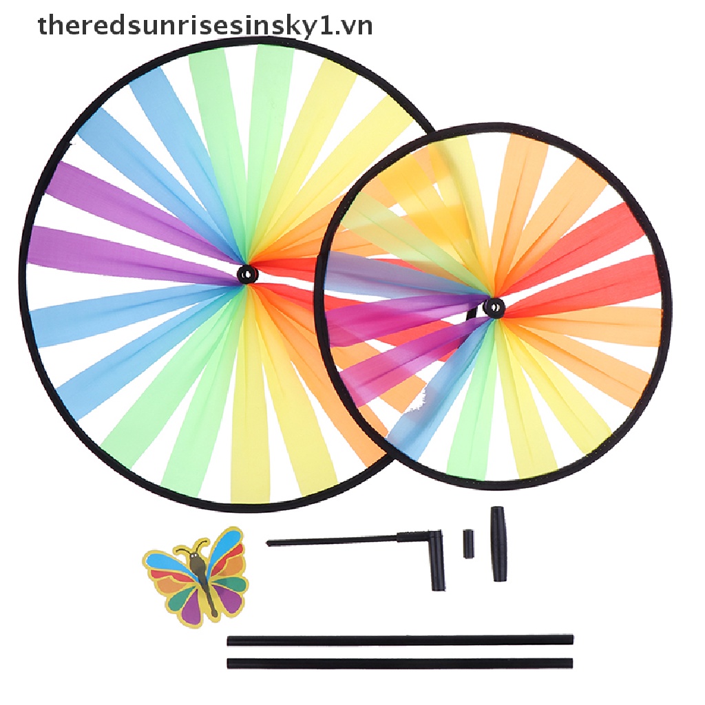 Chong chóng gió hai lớp nhiều màu sắc trang trí sân vườn