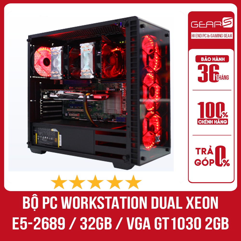 BỘ PC WORKSTATION DUAL XEON E5 2689 / 32GB / VGA GT1030 2GB