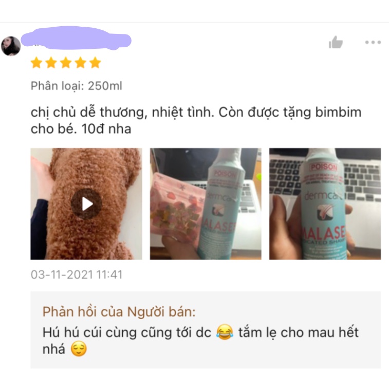 Sữa tắm nấm và viêm da cho chó mèo Malaseb