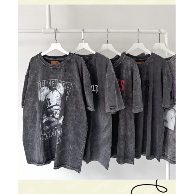 Áo thun tay lỡ loang màu đầu lâu TERRI thời trang unisex nam nữ/ Áo cộc tay dáng thụng mặc 4 mùa dễ phối đồ_ranstore