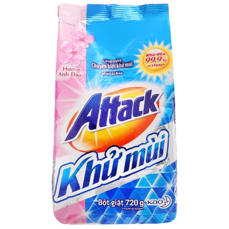 BỘT GIẶT ATTACK KHỬ MÙI HƯƠNG ANH ĐÀO 720G