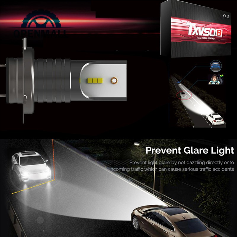 Đèn pha H7 LED 110W 6000k ánh sáng trắng cao cấp cho xe ô tô