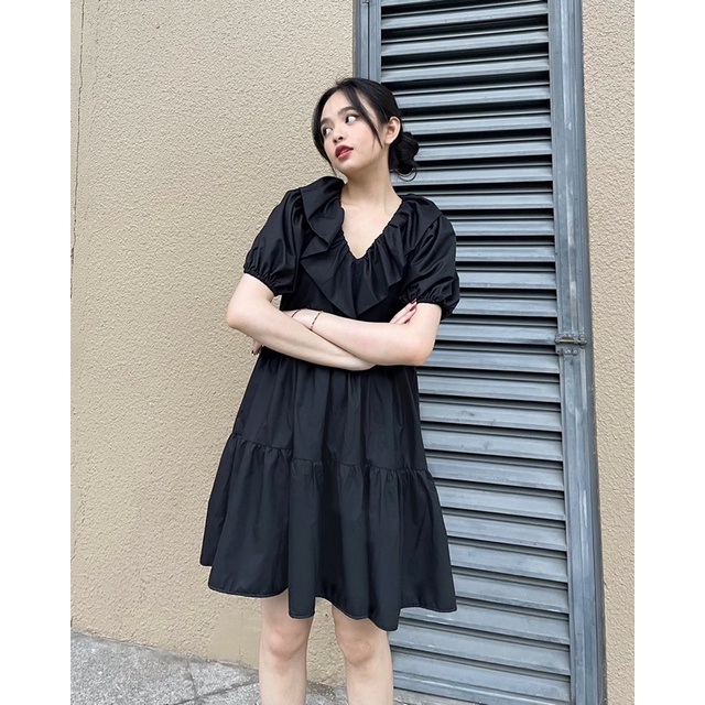 WHITELAZZ | Đầm xoè baby doll màu đen - Jaden Dress