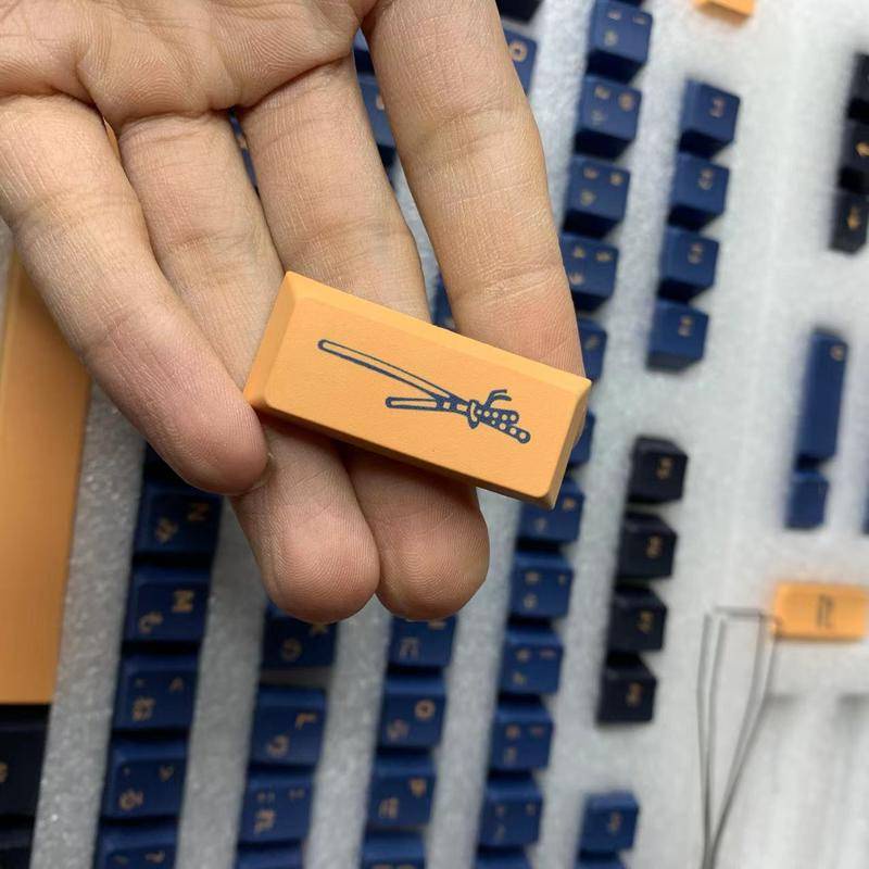 Blue Samurai PBT Keycap With Sub Legend DYE-SUB Cherry Profile Bàn Phím Cơ 139 Phím Samurai PBT Màu Xanh Dương Cá Tính Phong Cách Nhật Bản Cho Cherry MX