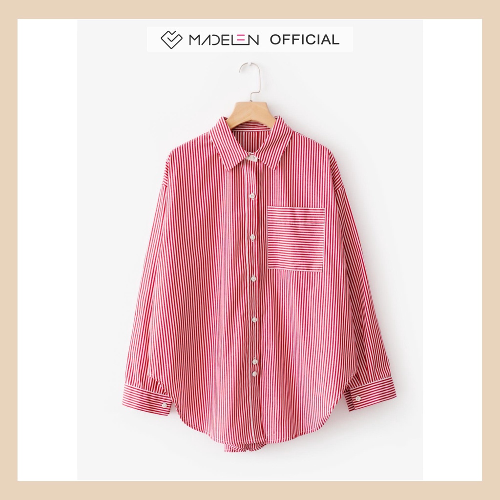 Áo sơ mi dài tay nữ dáng oversize MADELEN