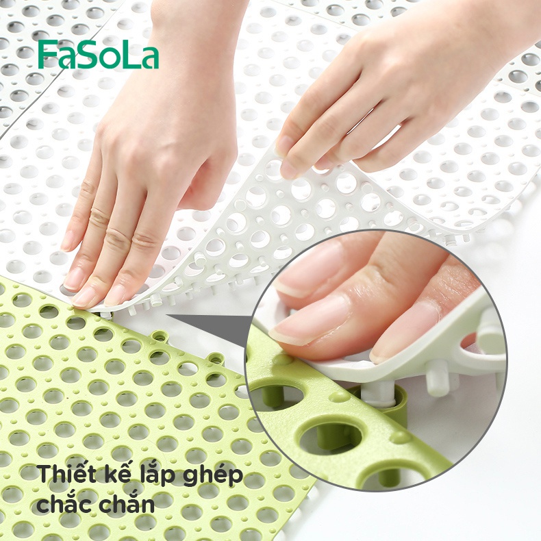 Thảm nhựa dày lau chân nhà tắm có rãnh chống trượt FASOLA FSLPS-198