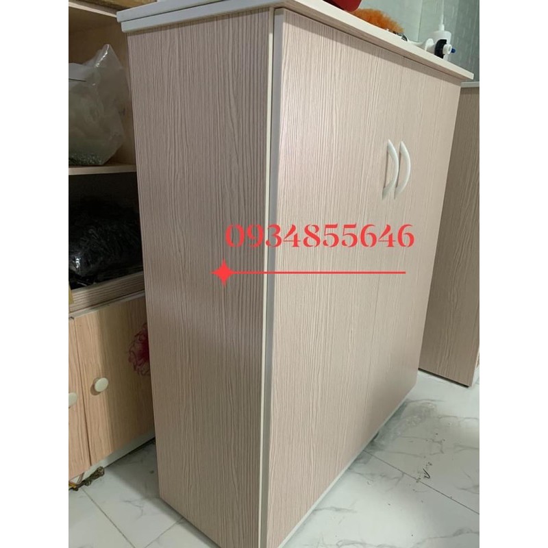 Tủ giày nhựa đài loan 2 cánh 83x103 màu vân gỗ