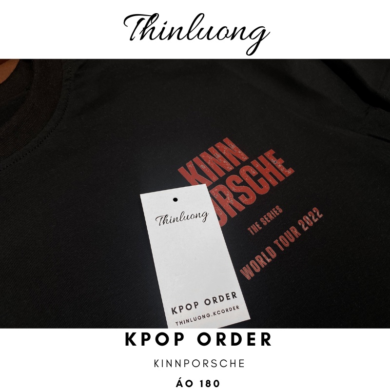 Áo Kinnporsche màu đen thun cotton cổ tròn giống kiểu Bible Build