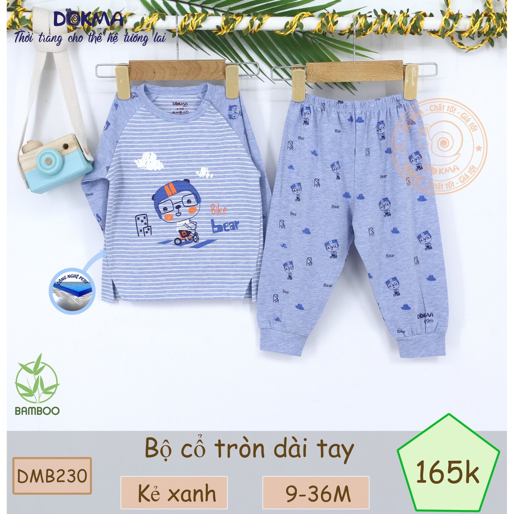 Dokma - Bộ dài tay cổ tròn chất Bamboo 9-36m DMB230