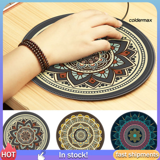 Miếng Lót Chuột Chống Trượt Hình Tròn Họa Tiết 3d Phong Cách Bohemian Cổ Điển Tiện Dụng