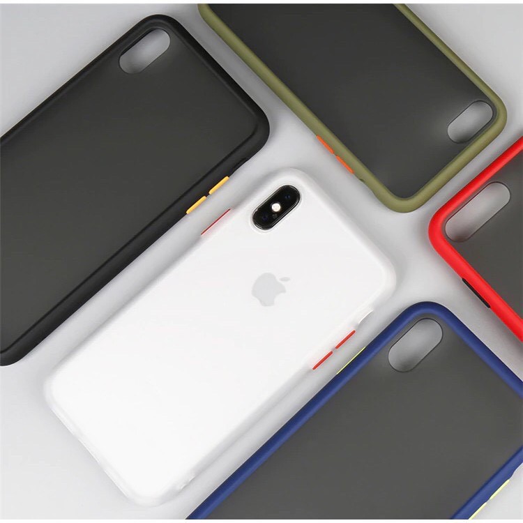 [Siêu Rẻ] Ốp IPhone nhám viền đỏ lưng đen đủ dòng từ ip6/6s đến 11promax - hcase