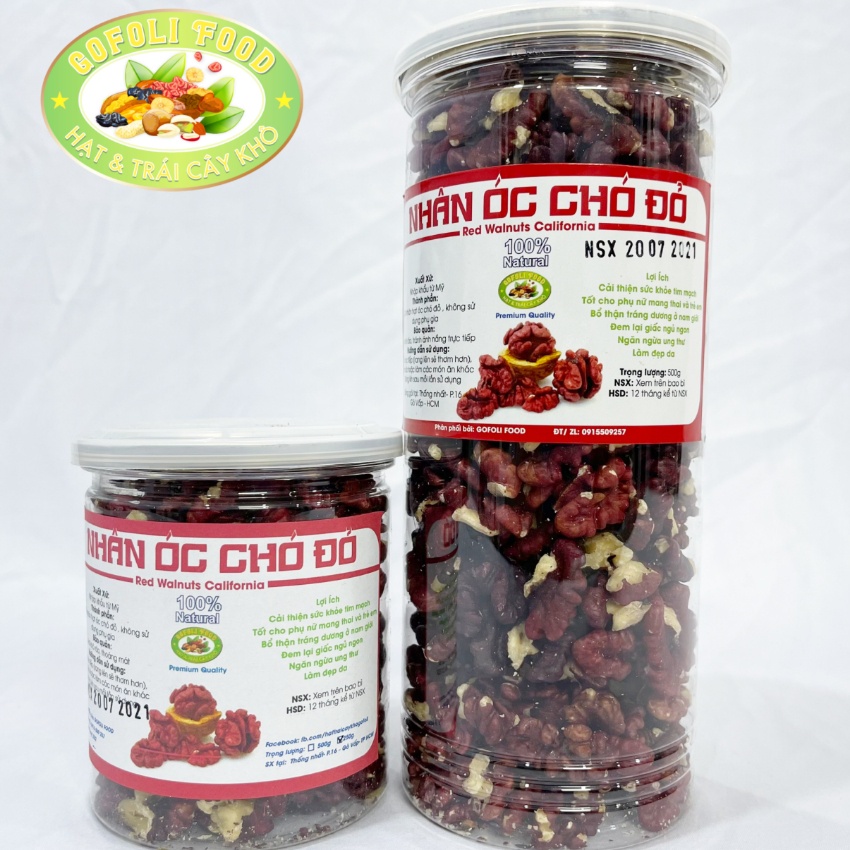 Nhân hạt óc chó đỏ Mỹ California loại ngon 250g, 500g/ Premium California red walnuts, raw, shelled, natural taste